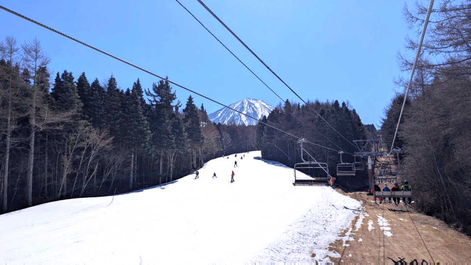 Ski resort seen from the parking lot