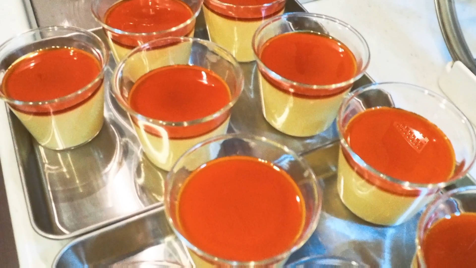 Pour the sauce over the pudding