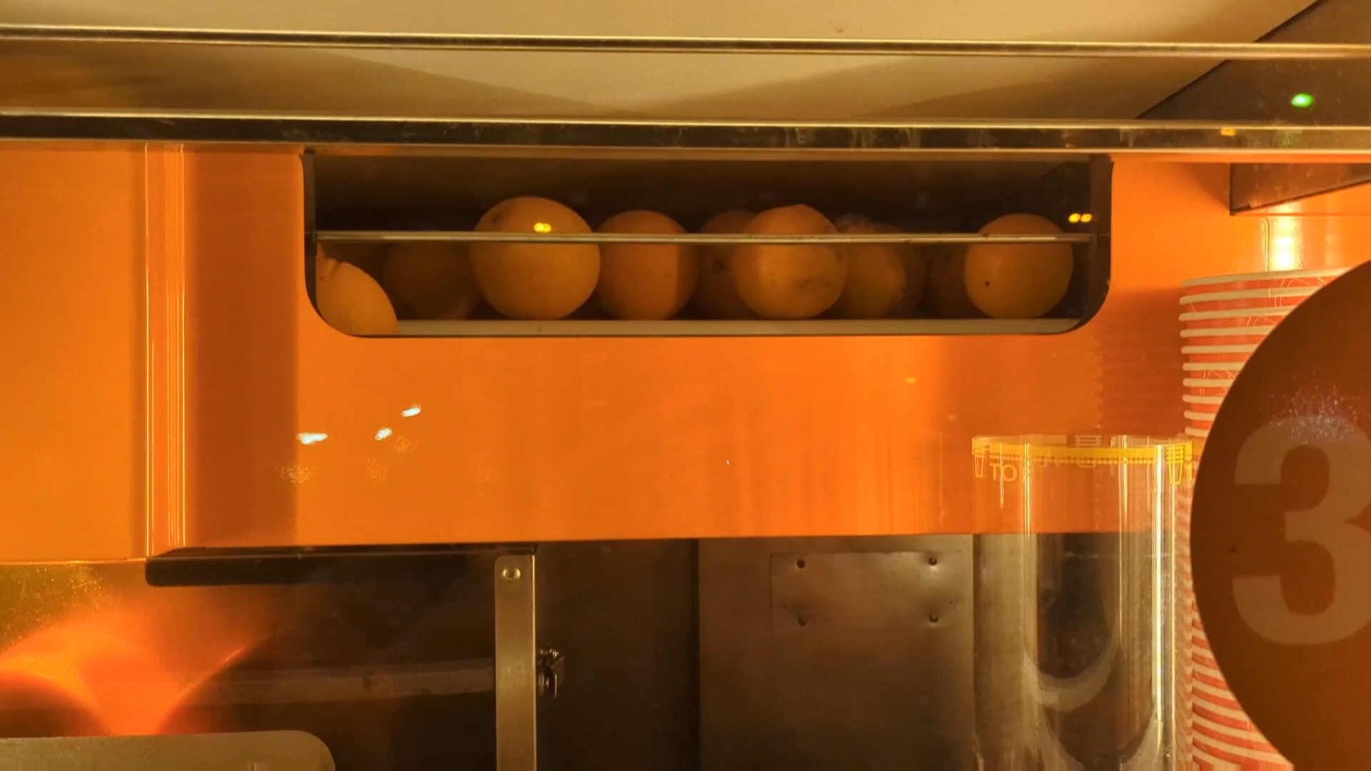 Freshly squeezed orange juice vending machine